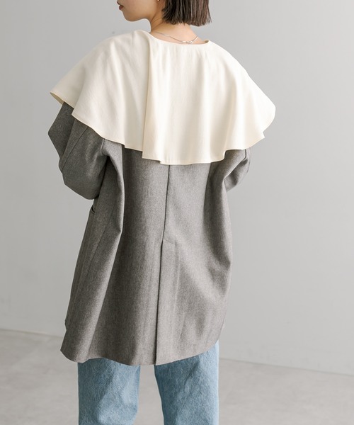 mystic（ミスティック）の「ラッフルカラーシャツ（シャツ/ブラウス・レディース・アイボリー/ブラック/ブルー・FREE）」の20枚目の写真