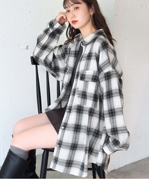 tiptop | 【ZOZO限定アイテム】デニム×チェックBIGシャツジャケット(シャツ/ブラウス)