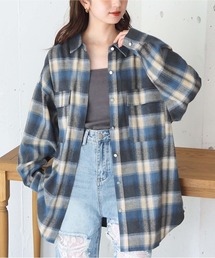 【ZOZO限定アイテム】デニム×チェックBIGシャツジャケット