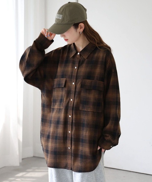 tiptop(ティップトップ)の「【ZOZO限定アイテム】デニム×チェックBIGシャツジャケット(シャツ/ブラウス・レディース・ネイビー/サックスブルー/ブラック/ブラウン系その他/ブラック系その他/ホワイト系その他/ブルー系その他/ブルー系その他2/ブラウン系その他2・FREE)」の13枚目の写真