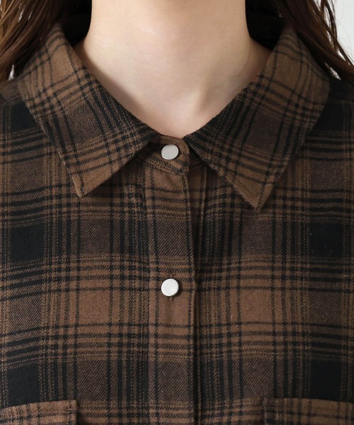 tiptop(ティップトップ)の「【ZOZO限定アイテム】デニム×チェックBIGシャツジャケット(シャツ/ブラウス・レディース・ネイビー/サックスブルー/ブラック/ブラウン系その他/ブラック系その他/ホワイト系その他/ブルー系その他/ブルー系その他2/ブラウン系その他2・FREE)」の19枚目の写真
