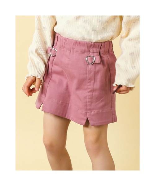 SLAP SLIP(スラップスリップ)の「SLAPSLIP/タブハート飾りツイルデニムスカパン(90~130cm)(その他パンツ・キッズ・ピンク/ブルー・100/130/110/90/120)」の2枚目の写真