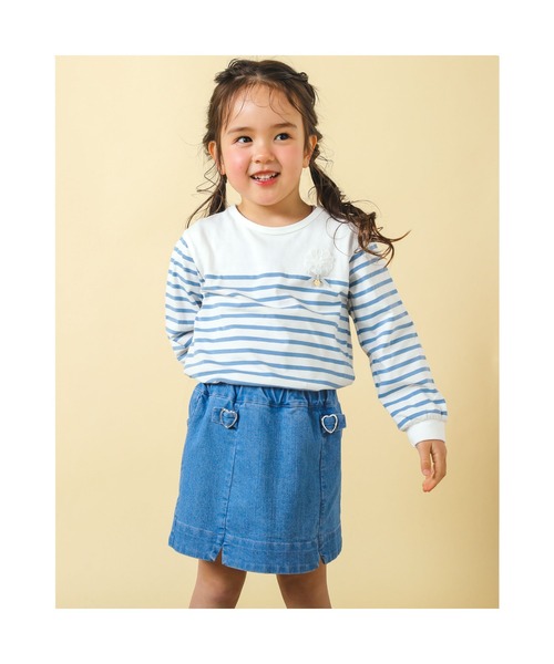 SLAP SLIP(スラップスリップ)の「SLAPSLIP/タブハート飾りツイルデニムスカパン(90~130cm)(その他パンツ・キッズ・ピンク/ブルー・100/130/110/90/120)」の12枚目の写真