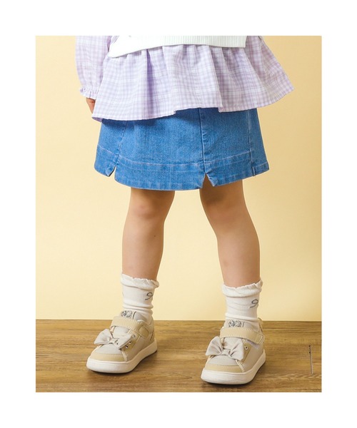 SLAP SLIP(スラップスリップ)の「SLAPSLIP/タブハート飾りツイルデニムスカパン(90~130cm)(その他パンツ・キッズ・ピンク/ブルー・100/130/110/90/120)」の5枚目の写真