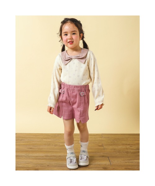 SLAP SLIP(スラップスリップ)の「SLAPSLIP/タブハート飾りツイルデニムスカパン(90~130cm)(その他パンツ・キッズ・ピンク/ブルー・100/130/110/90/120)」の8枚目の写真