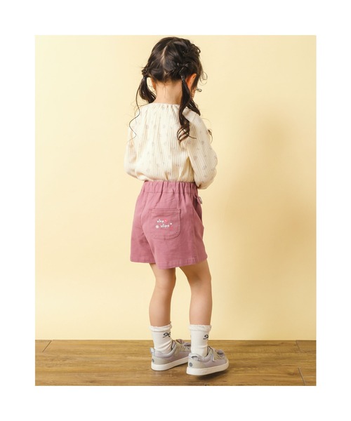 SLAP SLIP(スラップスリップ)の「SLAPSLIP/タブハート飾りツイルデニムスカパン(90~130cm)(その他パンツ・キッズ・ピンク/ブルー・100/130/110/90/120)」の3枚目の写真
