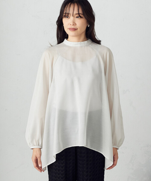 COMME CA ISM(コムサイズム)の「スタンドブラウス(シャツ/ブラウス・レディース・ブラック/ライトグレー・MEDIUM/LARGE)」の8枚目の写真