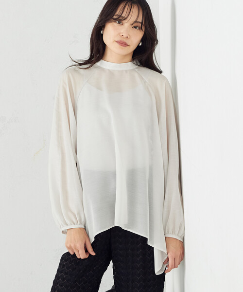 COMME CA ISM(コムサイズム)の「スタンドブラウス(シャツ/ブラウス・レディース・ブラック/ライトグレー・MEDIUM/LARGE)」の3枚目の写真