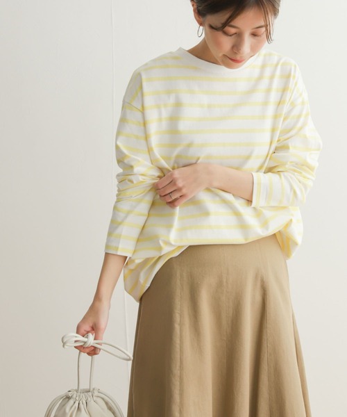 URBAN RESEARCH DOORS（アーバンリサーチドアーズ）の「ボーダーワイドプルオーバー（Tシャツ/カットソー・レディース・ピンク/ネイビー/イエロー/ブルー・MEDIUM）」の11枚目の写真