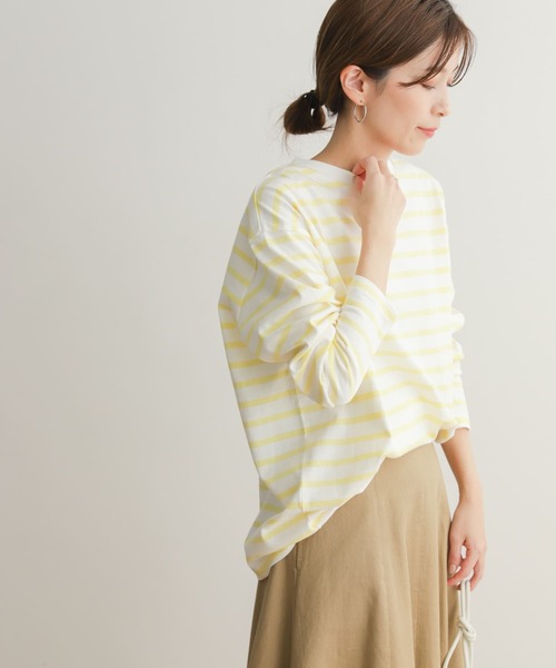 URBAN RESEARCH DOORS（アーバンリサーチドアーズ）の「ボーダーワイドプルオーバー（Tシャツ/カットソー・レディース・ピンク/ネイビー/イエロー/ブルー・MEDIUM）」の13枚目の写真