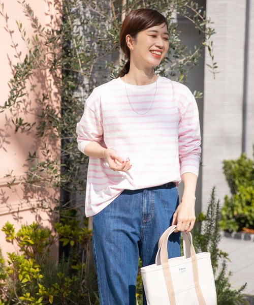 URBAN RESEARCH DOORS（アーバンリサーチドアーズ）の「ボーダーワイドプルオーバー（Tシャツ/カットソー・レディース・ピンク/ネイビー/イエロー/ブルー・MEDIUM）」の20枚目の写真