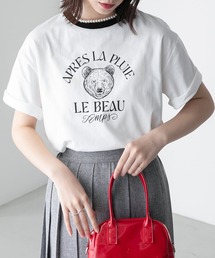 【JAMMINコラボ】BEARモチーフ リンガー配色プリント半袖Tシャツ