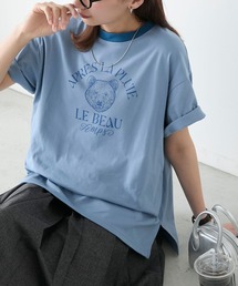 【JAMMINコラボ】BEARモチーフ リンガー配色プリント半袖Tシャツ