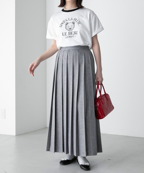 BONLECILL（ボンルシール）の「【JAMMINコラボ】BEARモチーフ リンガー配色プリント半袖Tシャツ（Tシャツ/カットソー・レディース・オフホワイト/ピンク/オートミール/ブルー/ブラック・FREE）」の10枚目の写真