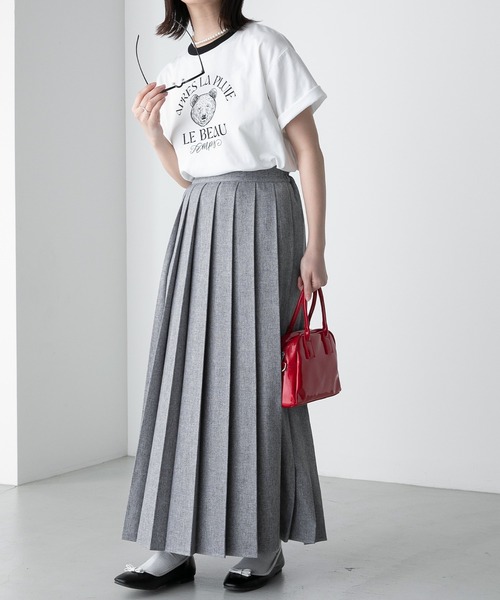 BONLECILL（ボンルシール）の「【JAMMINコラボ】BEARモチーフ リンガー配色プリント半袖Tシャツ（Tシャツ/カットソー・レディース・オフホワイト/ピンク/オートミール/ブルー/ブラック・FREE）」の11枚目の写真