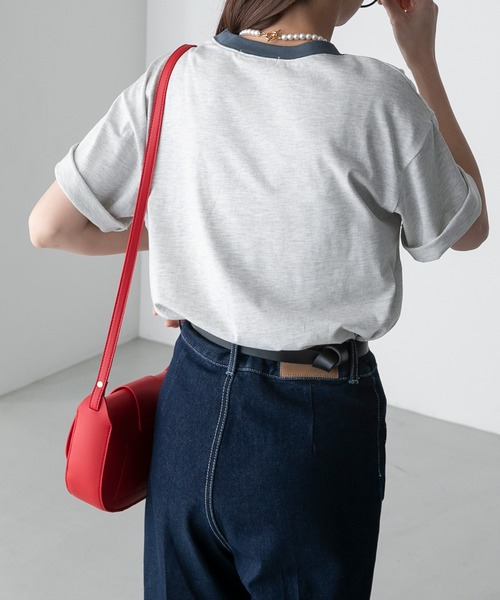 BONLECILL（ボンルシール）の「【JAMMINコラボ】BEARモチーフ リンガー配色プリント半袖Tシャツ（Tシャツ/カットソー・レディース・オフホワイト/ピンク/オートミール/ブルー/ブラック・FREE）」の17枚目の写真