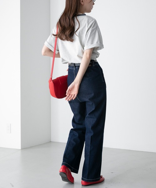 BONLECILL（ボンルシール）の「【JAMMINコラボ】BEARモチーフ リンガー配色プリント半袖Tシャツ（Tシャツ/カットソー・レディース・オフホワイト/ピンク/オートミール/ブルー/ブラック・FREE）」の20枚目の写真