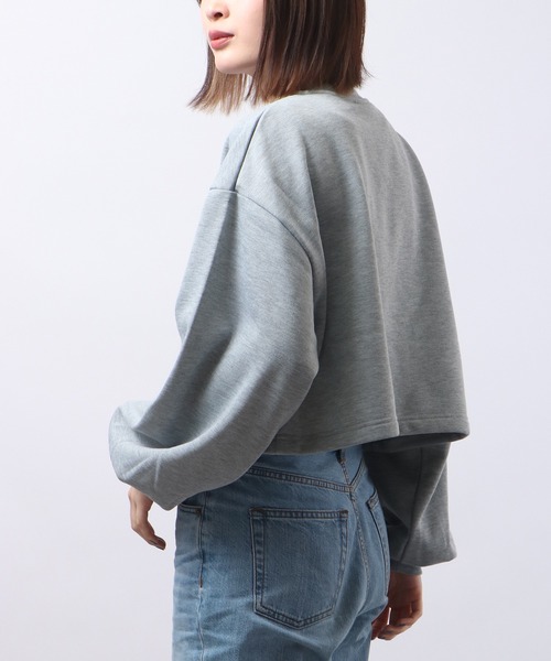 spiritoso（スピリトーゾ）の「spiritoso 怪獣カップルプリントクロップド裏起毛トップス（スウェット・レディース・杢グレー/オリーブ/ピンク・F）」の12枚目の写真