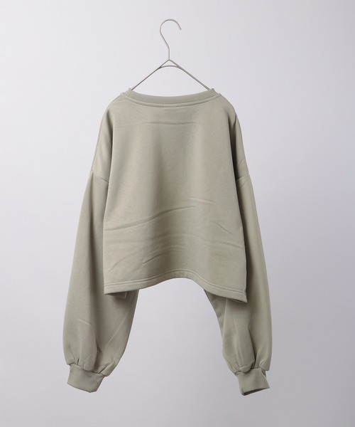spiritoso（スピリトーゾ）の「spiritoso 怪獣カップルプリントクロップド裏起毛トップス（スウェット・レディース・杢グレー/オリーブ/ピンク・F）」の17枚目の写真