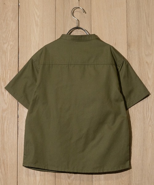 LOGOS（ロゴス）の「【30】〔LOGOS/ロゴス〕TCツイル 半袖シャツ（Tシャツ/カットソー・キッズ・ブルー/カーキ・150/140/160/130）」の8枚目の写真