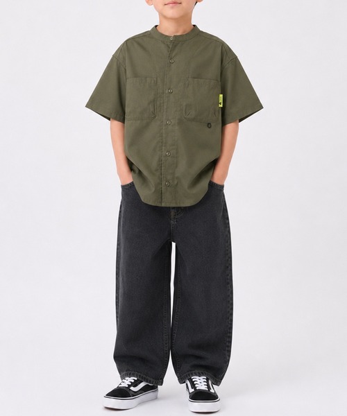 LOGOS(ロゴス)の「【30】〔LOGOS/ロゴス〕TCツイル 半袖シャツ(Tシャツ/カットソー・キッズ・ブルー/カーキ・150/140/160/130)」の10枚目の写真