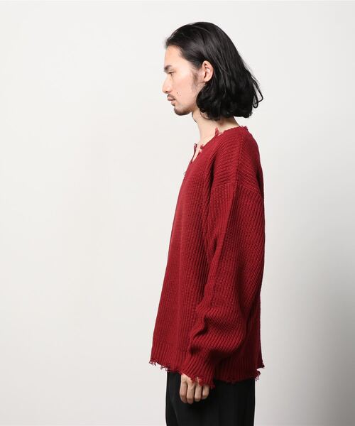 Espina（エスピナ）の「長袖ニット（ニット/セーター・メンズ・ワイン・MEDIUM）」の2枚目の写真
