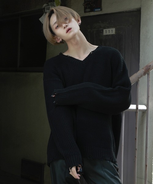 Espina（エスピナ）の「長袖ニット（ニット/セーター・メンズ・ワイン・MEDIUM）」の5枚目の写真