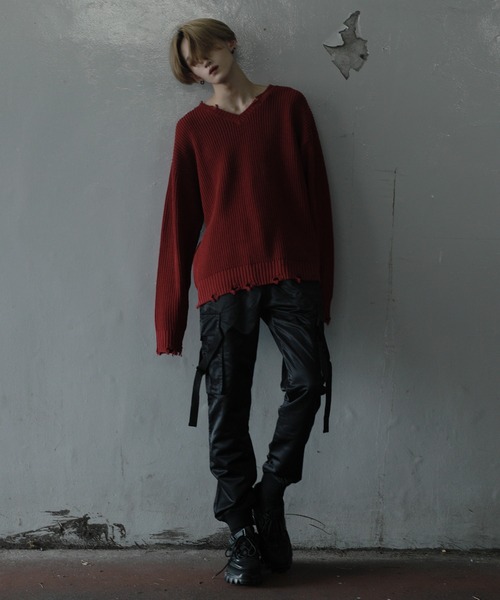 Espina（エスピナ）の「長袖ニット（ニット/セーター・メンズ・ワイン・MEDIUM）」の6枚目の写真