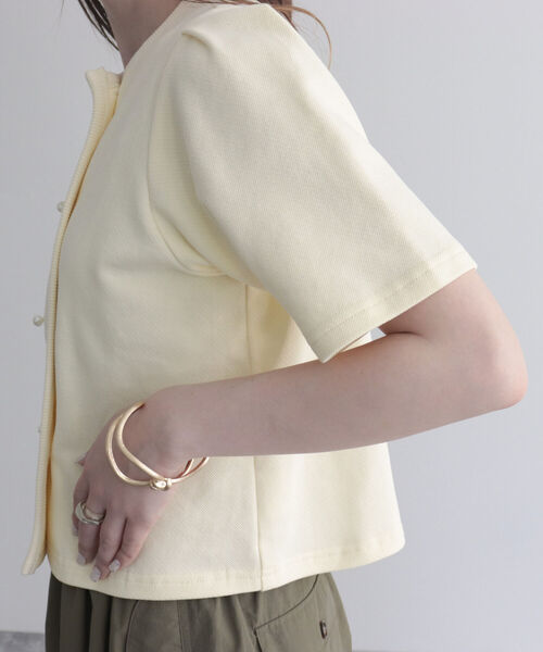 fredy emue（フレディエミュ）の「【fredyemueフレディエミュ】W開きパールボタンカーディガン（カーディガン/ボレロ・レディース・ネイビー/アイボリー/ミント・38）」の7枚目の写真