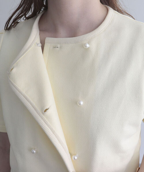 fredy emue（フレディエミュ）の「【fredyemueフレディエミュ】W開きパールボタンカーディガン（カーディガン/ボレロ・レディース・ネイビー/アイボリー/ミント・38）」の5枚目の写真