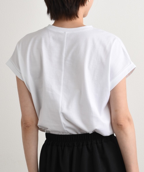 anana（アナナ）の「【anana】フレンチスリーブロゴＴシャツ（Tシャツ/カットソー・レディース・オフホワイト/チャコールグレー・FREE）」の8枚目の写真