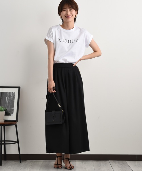 anana（アナナ）の「【anana】フレンチスリーブロゴＴシャツ（Tシャツ/カットソー・レディース・オフホワイト/チャコールグレー・FREE）」の10枚目の写真