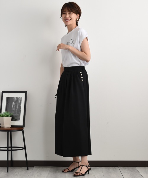 anana（アナナ）の「【anana】フレンチスリーブロゴＴシャツ（Tシャツ/カットソー・レディース・オフホワイト/チャコールグレー・FREE）」の14枚目の写真