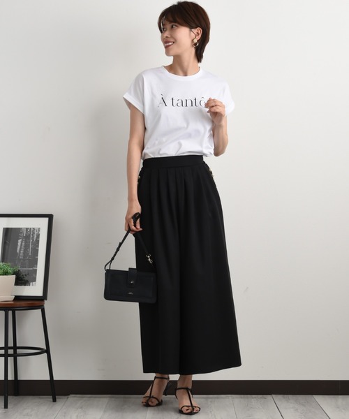 anana（アナナ）の「【anana】フレンチスリーブロゴＴシャツ（Tシャツ/カットソー・レディース・オフホワイト/チャコールグレー・FREE）」の15枚目の写真