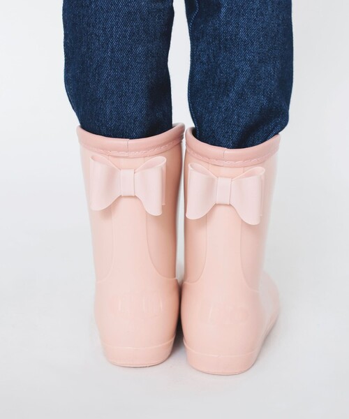 BRANSHES（ブランシェス）の「リボン付きレインブーツ（レインシューズ・キッズ・ラベンダー/ベージュ/ピンク・17.0cm/16.0cm/18.0cm/19.0cm/15.0cm/14.0cm）」の3枚目の写真