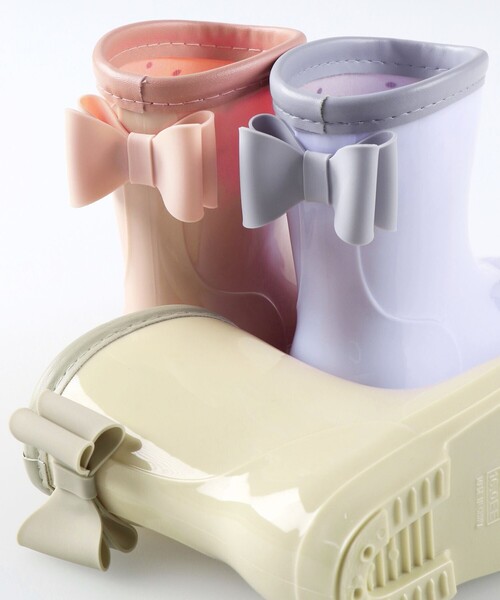 BRANSHES（ブランシェス）の「リボン付きレインブーツ（レインシューズ・キッズ・ラベンダー/ベージュ/ピンク・17.0cm/16.0cm/18.0cm/19.0cm/15.0cm/14.0cm）」の12枚目の写真