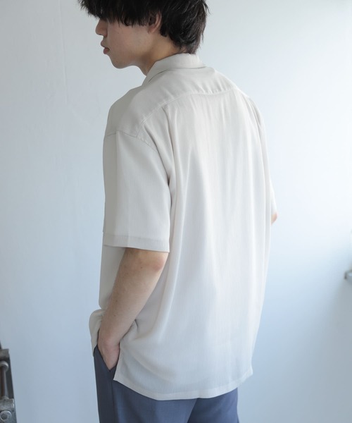 SENSE OF PLACE by URBAN RESEARCH(センスオブプレイスバイアーバンリサーチ)の「『ユニセックス』シアーヨウリュウオープンカラーシャツ(シャツ/ブラウス・メンズ・ブラック/ライトカーキ/ブルー/ライトベージュ・LARGE/MEDIUM)」の5枚目の写真