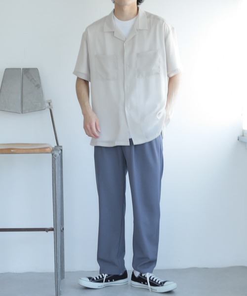 SENSE OF PLACE by URBAN RESEARCH(センスオブプレイスバイアーバンリサーチ)の「『ユニセックス』シアーヨウリュウオープンカラーシャツ(シャツ/ブラウス・メンズ・ブラック/ライトカーキ/ブルー/ライトベージュ・LARGE/MEDIUM)」の10枚目の写真