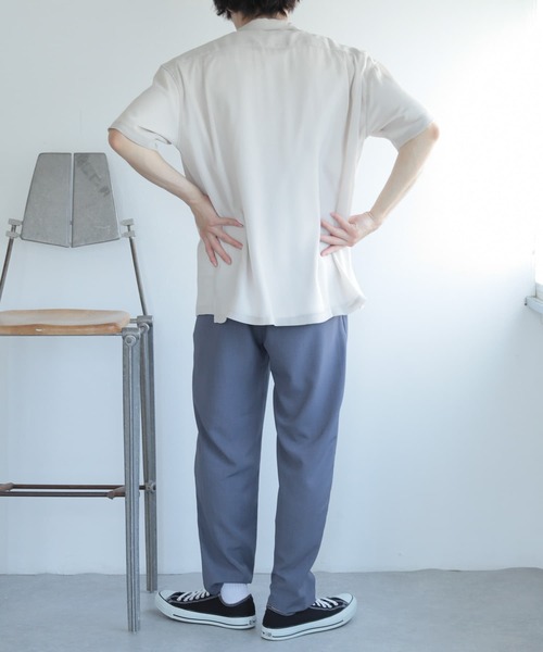 SENSE OF PLACE by URBAN RESEARCH(センスオブプレイスバイアーバンリサーチ)の「『ユニセックス』シアーヨウリュウオープンカラーシャツ(シャツ/ブラウス・メンズ・ブラック/ライトカーキ/ブルー/ライトベージュ・LARGE/MEDIUM)」の8枚目の写真