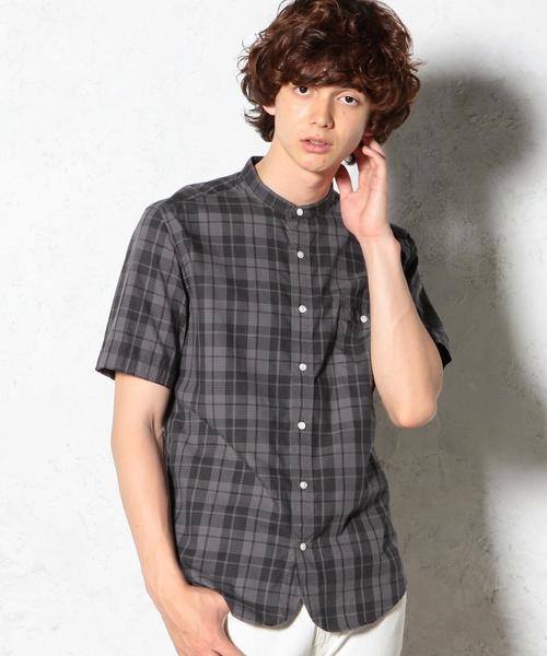 green label relaxing(グリーンレーベルリラクシング)の「40/DARK/C BAND/C H/P S/S シャツ◆(シャツ/ブラウス・メンズ・ダークグレー/ネイビー・X-LARGE/LARGE/SMALL/MEDIUM)」の2枚目の写真