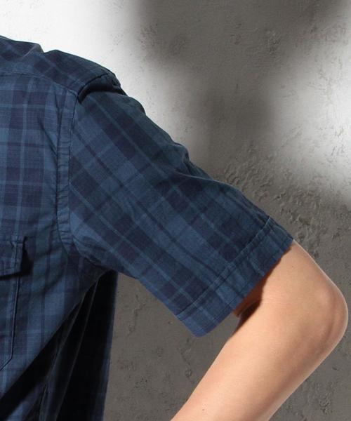 green label relaxing(グリーンレーベルリラクシング)の「40/DARK/C BAND/C H/P S/S シャツ◆(シャツ/ブラウス・メンズ・ダークグレー/ネイビー・X-LARGE/LARGE/SMALL/MEDIUM)」の4枚目の写真