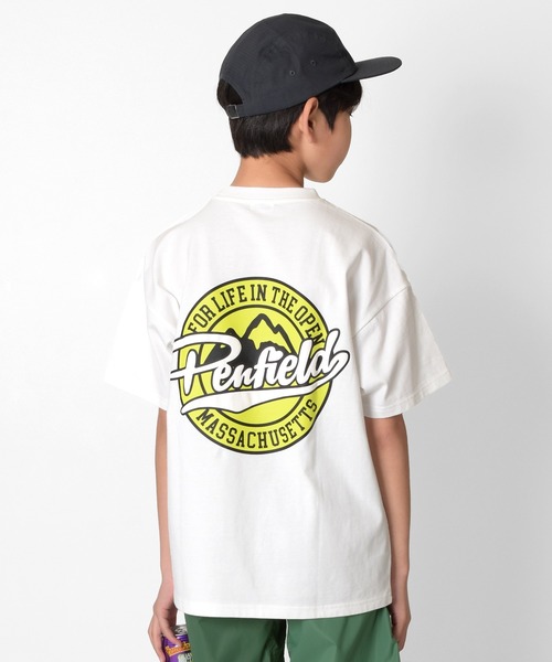 GLAZOS(グラソス)の「【Penfield】USAコットン・バックサークル発泡プリントビッグ半袖Tシャツ(Tシャツ/カットソー・キッズ・グリーン/ホワイト/ベージュ・150cm/160cm/140cm/170cm)」の2枚目の写真