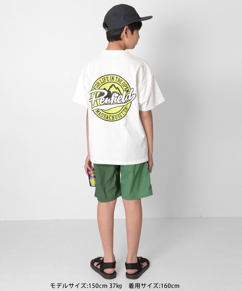 GLAZOS(グラソス)の「【Penfield】USAコットン・バックサークル発泡プリントビッグ半袖Tシャツ(Tシャツ/カットソー・キッズ・グリーン/ホワイト/ベージュ・150cm/160cm/140cm/170cm)」の9枚目の写真