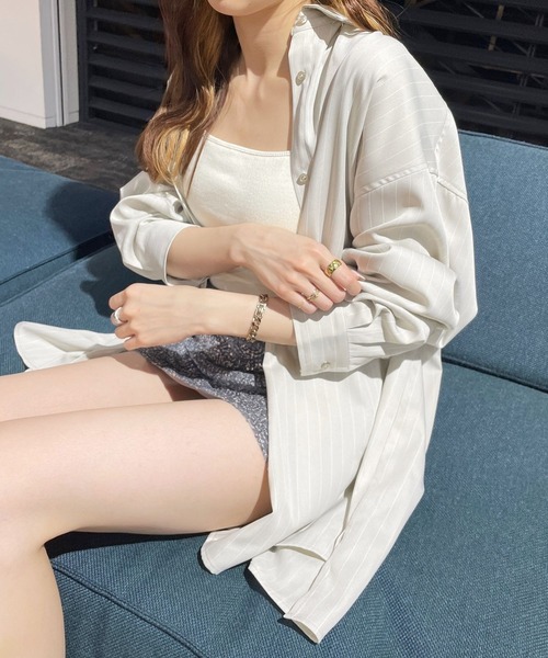 Heather（ヘザー）の「HOLiCオーバーシャツ　907270（シャツ/ブラウス・レディース・グレー/ホワイト・FREE）」の10枚目の写真
