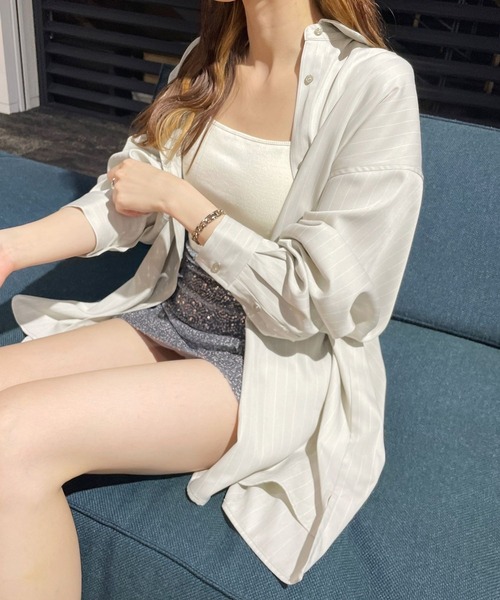 Heather（ヘザー）の「HOLiCオーバーシャツ　907270（シャツ/ブラウス・レディース・グレー/ホワイト・FREE）」の8枚目の写真
