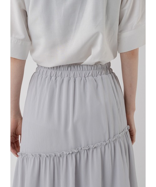 Adoon plain（アドーンプレーン）の「ティアードスカート（スカート・レディース・ブラック/ライトグレー・LARGE/MEDIUM）」の12枚目の写真