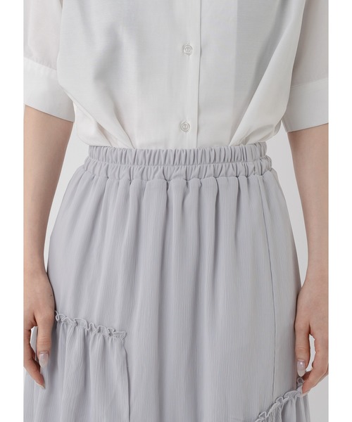 Adoon plain（アドーンプレーン）の「ティアードスカート（スカート・レディース・ブラック/ライトグレー・LARGE/MEDIUM）」の4枚目の写真