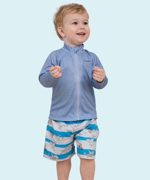 combimini（コンビミニ）の「ハーフスイムパンツ（水着・キッズ・サンドベージュ/ミント/ブルー系その他/ピンクベージュ・90/100/110/120）」の4枚目の写真