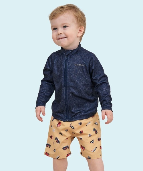 combimini（コンビミニ）の「ハーフスイムパンツ（水着・キッズ・サンドベージュ/ミント/ブルー系その他/ピンクベージュ・90/100/110/120）」の2枚目の写真