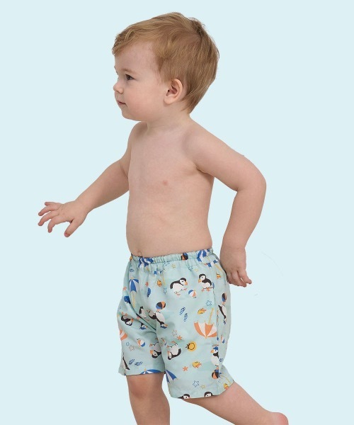 combimini（コンビミニ）の「ハーフスイムパンツ（水着・キッズ・サンドベージュ/ミント/ブルー系その他/ピンクベージュ・90/100/110/120）」の7枚目の写真